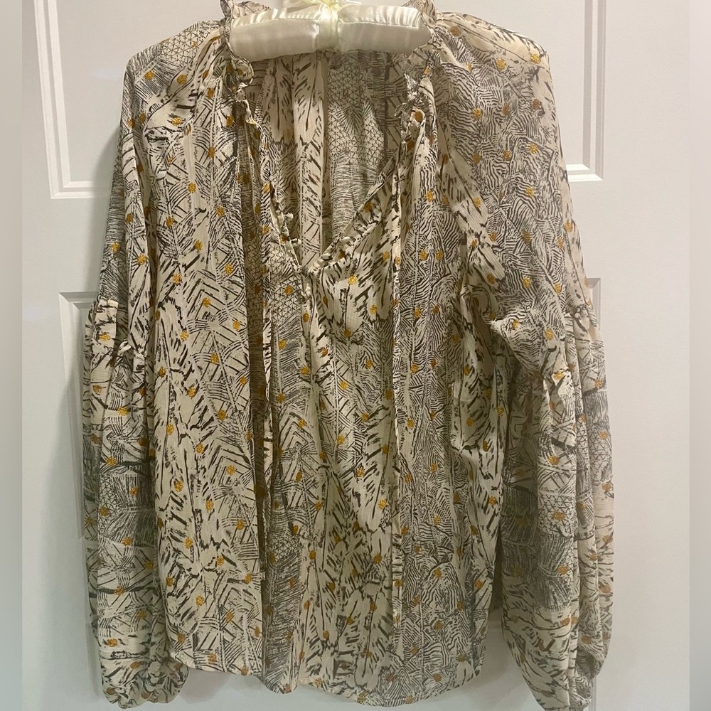 Lovestitch Abstract Patterned Blouse with GOLD